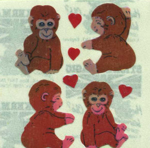 Wholesale - Roll of Pearlie Stickers - Love Chimps