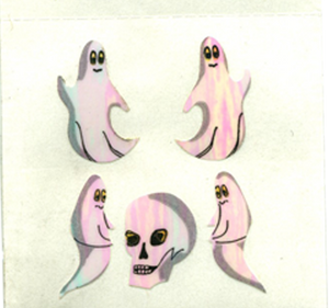 Wholesale - Roll of Paper Stickers - Ghosts & Skull