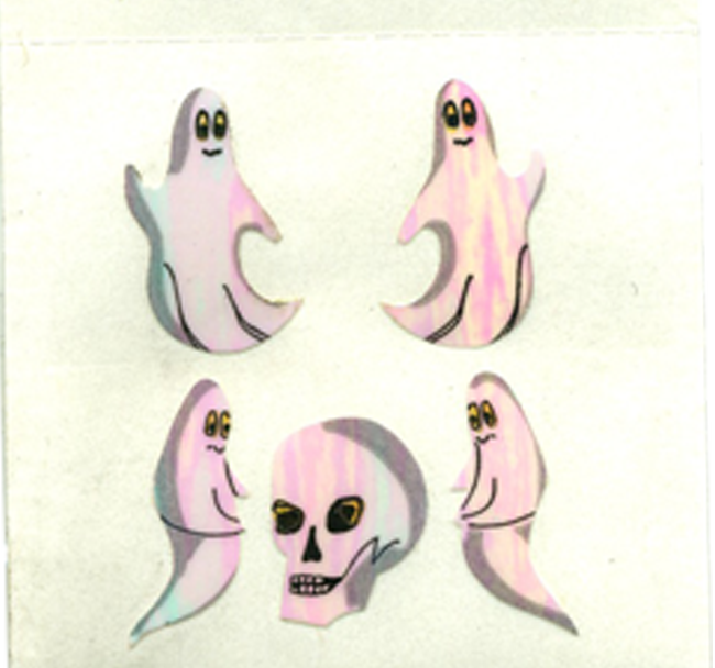 Wholesale - Roll of Stickers - Ghosts & Skull