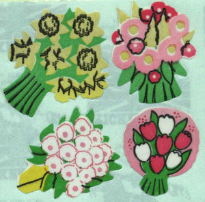 Wholesale - Pack of 12 Paper Stickers - Floral Posies