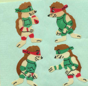 Wholesale - Pack of 12 Paper Stickers - Ninja Hedgehogs