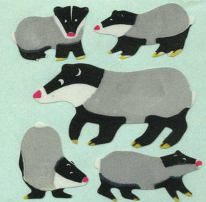 Wholesale - Pack of 12 Paper Stickers - Badger Family