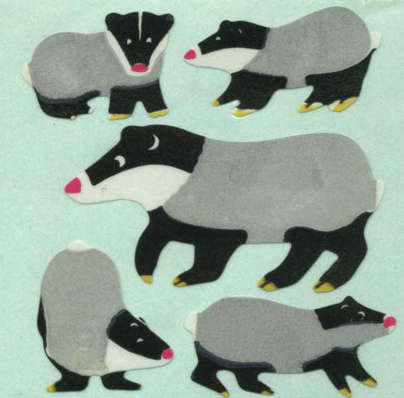 Wholesale - Roll of Paper Stickers - Badger Family