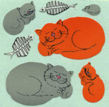 Load image into Gallery viewer, Wholesale - Pack of 12 Paper Stickers - Happy Cats