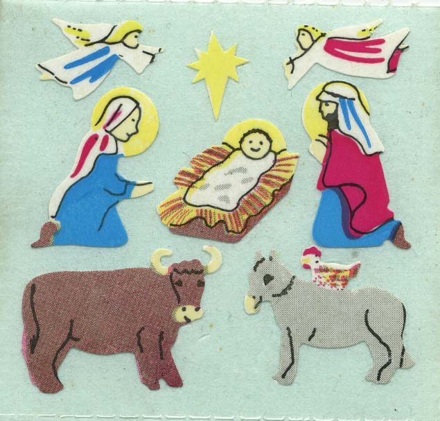Wholesale - Pack of 12 Paper Stickers - Nativity Scene – Stickermagic UK