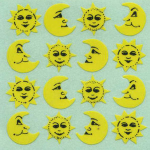 Wholesale - Pack of 12 Paper Stickers - Sun & Moon