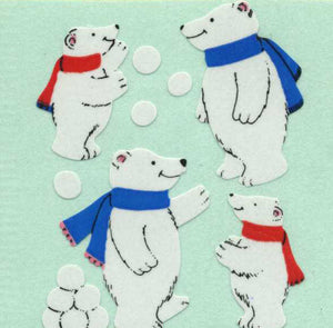 Wholesale - Pack of 12 Paper Stickers - Polar Bear