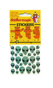 Wholesale - Pack of 12 x Maxi Stickers - Smiley Faces and Aliens