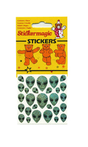 Wholesale - Pack of 12 x Maxi Stickers - Smiley Faces and Aliens