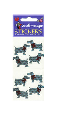 Wholesale - Pack of 12 Prismatic Stickers - White Scotties