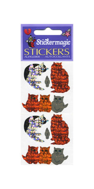 Wholesale - Pack of 12 Prismatic Stickers - Sparkly Cats