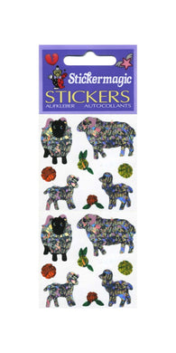 Wholesale - Pack of 12 Prismatic Stickers - Sheep Family