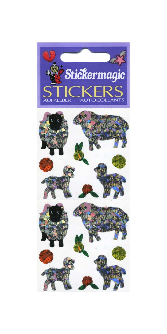 Wholesale - Pack of 12 Prismatic Stickers - Sheep Family