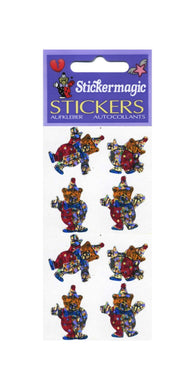 Wholesale - Pack of 12 Prismatic Stickers - Teddy Clowns