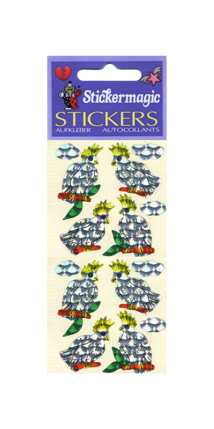 Wholesale - Pack of 12 Prismatic Stickers - Cockatoos