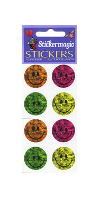 Wholesale - Pack of 12 Prismatic Stickers - Smiley Faces