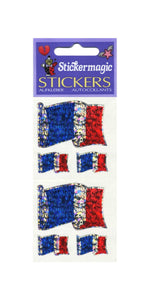 Wholesale - Pack of 12 Prismatic Stickers - French Flags X 3