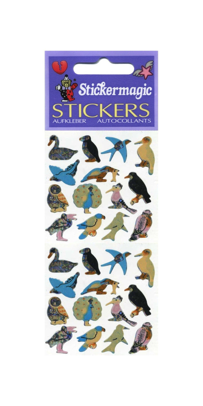 Wholesale - Pack of 12 Prismatic Stickers - Micro Birds