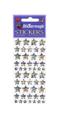 Wholesale - Pack of 12 Prismatic Stickers - Silver Stars