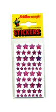 Load image into Gallery viewer, Wholesale - Pack of 12 Prismatic Stickers - Red Star (Dark Pink)