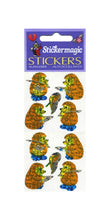 Load image into Gallery viewer, Wholesale - Pack of 12 Prismatic Stickers - Fishing Hedgehogs