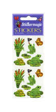 Load image into Gallery viewer, Wholesale - Pack of 12 Prismatic Stickers - Jumping Frogs