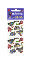 Load image into Gallery viewer, Wholesale - Pack of 12 Prismatic Stickers - Easter Geese &amp; Bunny