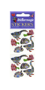 Wholesale - Pack of 12 Prismatic Stickers - Easter Geese & Bunny