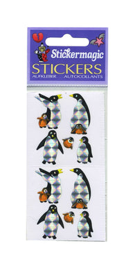 Wholesale - Pack of 12 Prismatic Stickers - Penguin Family