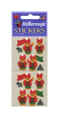 Wholesale - Pack of 12 Furrie Stickers - Soldier Teddies