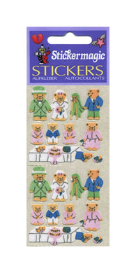 Wholesale - Pack of 12 Furrie Stickers - Micro Teddy Wedding