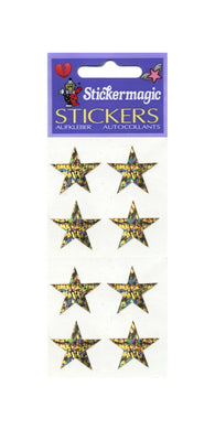 Wholesale - Pack of 12 Prismatic Stickers - 4 Gold Stars