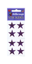 Load image into Gallery viewer, Wholesale - Pack of 12 Prismatic Stickers - 4 Purple Stars