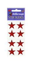 Load image into Gallery viewer, Wholesale - Pack of 12 Prismatic Stickers - 4 Red Stars