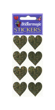 Load image into Gallery viewer, Wholesale - Pack of 12 Prismatic Stickers - 4 Hearts - Gold