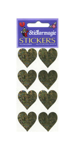 Wholesale - Pack of Sparkly Prismatic Stickers - 4 Hearts