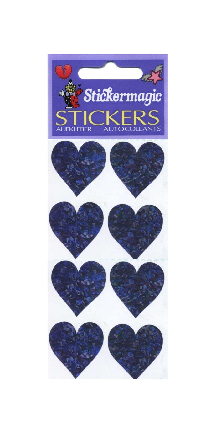 Wholesale - Pack of 12 Prismatic Stickers - 4 Lilac Hearts