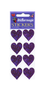 Wholesale - Pack of 12 Prismatic Stickers - 4 Pink Hearts