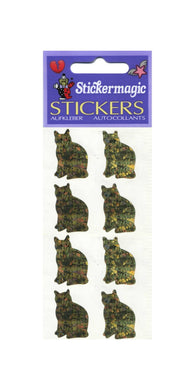 Wholesale - Pack of 12 Prismatic Stickers - 4 Gold Cats