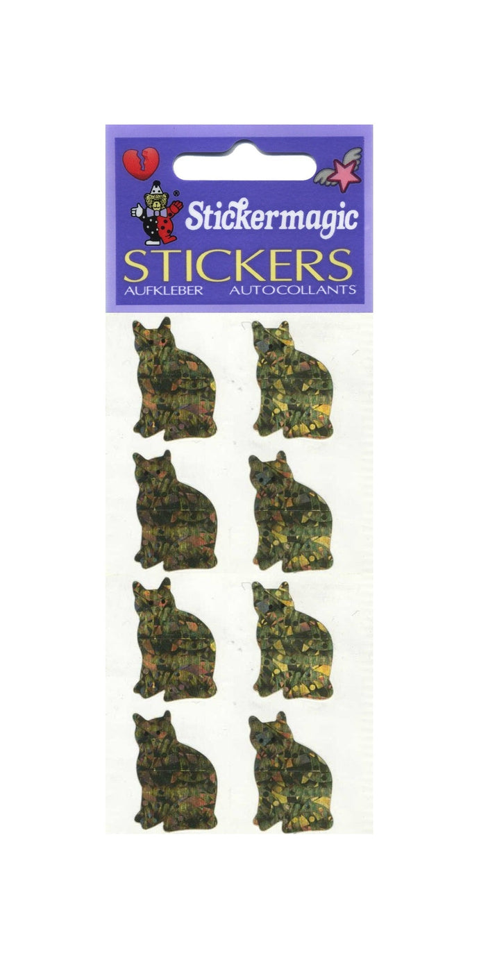 Wholesale - Pack of 12 Prismatic Stickers - 4 Gold Cats