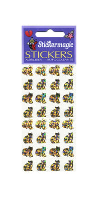 Wholesale - Pack of 12 Prismatic Stickers - Micro Gold Cats