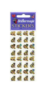 Wholesale - Pack of 12 Prismatic Stickers - Micro Gold Cats