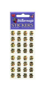 Wholesale - Pack of 12 Prismatic Stickers - Micro Gold Teddies