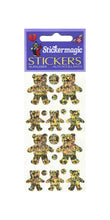 Load image into Gallery viewer, Wholesale - Pack of 12 Prismatic Stickers - 5 Gold Teddies