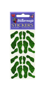 Wholesale - Pack of 12 Prismatic Stickers - Green Feet