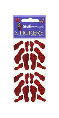 Wholesale - Pack of 12 Prismatic Stickers - Red Feet