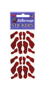 Wholesale - Pack of 12 Prismatic Stickers - Red Feet