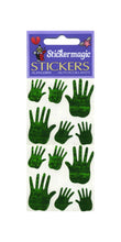 Load image into Gallery viewer, Wholesale - Pack of 12 Prismatic Stickers - Green Hands