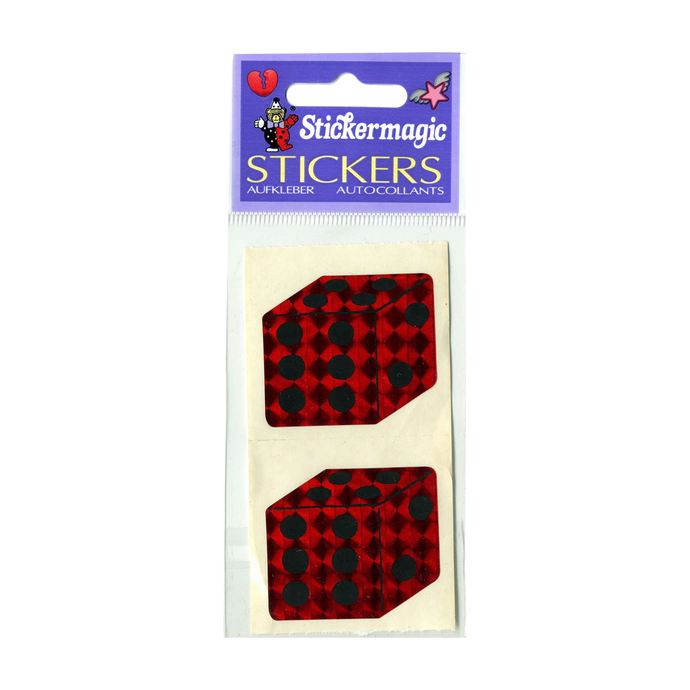 Wholesale - Pack of 12 Prismatic Stickers - Dice