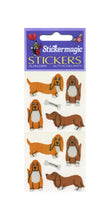 Load image into Gallery viewer, Wholesale - Pack of 12 Silkie Stickers - Basset Hounds